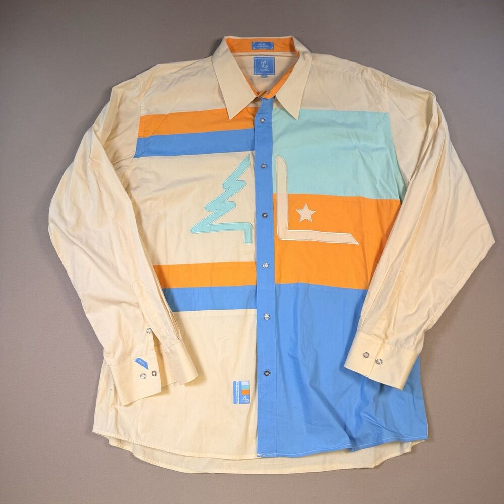 LRG Lifted Research Group Men’s Long Sleeve Shirt Graphic 4XL Western Yellow